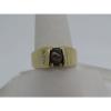10k Yellow Gold Brown Oval Black Star Sapphire Lindi Linde Diamond Ring Size 10 #2 small image