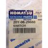 New OEM Komatsu Genuine Parts Switch #20Y-06-29660 Warranty! Fast Ship!