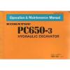 KOMATSU HYDRAULIC EXCAVATOR PC650-3 OPERATORS MANUAL -DE1 **GENUINE** #1 small image