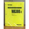 Komatsu WA380-3 Wheel Loader Shop Service Repair Manual (WA380H20051 &amp; up) #1 small image