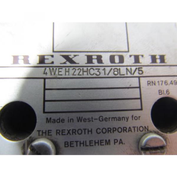 Rexroth Dutch Australia 4WEH22HC31/8LN/5 4 way electrohydraulic size NG25 Valve #8 image