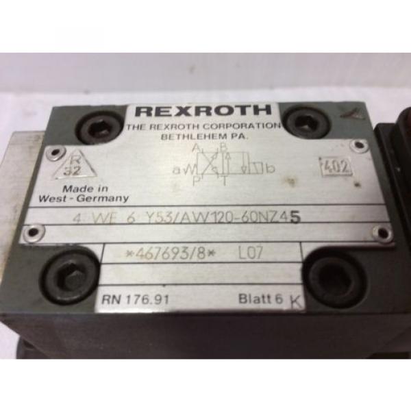 REXROTH Germany Germany HYDRAULIC VALVE 4WE6Y53/AW12060NZ45 WITH Z4WEH10E63-40/6A120-60NTZ45 #2 image