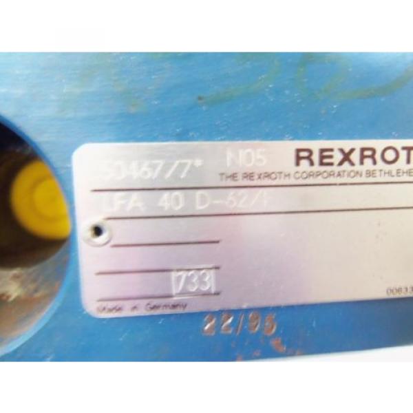 REXROTH Dutch USA HYDRAULIC VALVE LFA 40D-62/F (AS PICTURED) * USED* #2 image