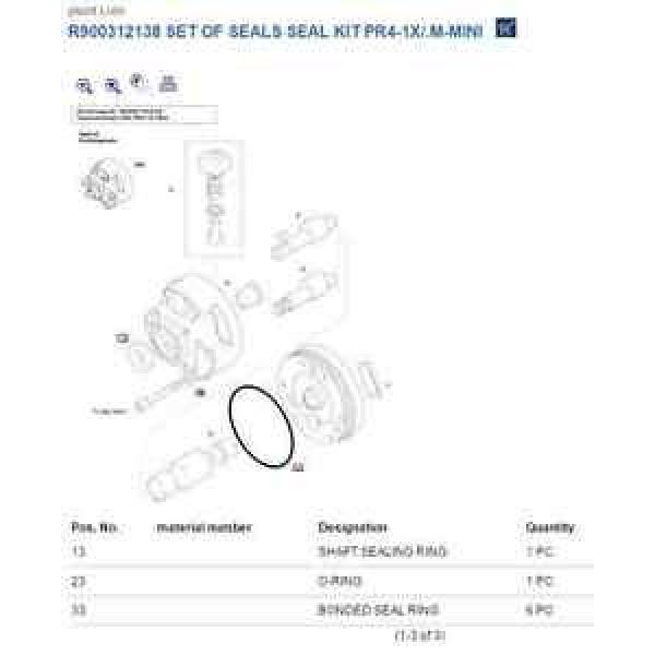 Bosch Germany USA Rexroth Seal Kit R900312138 Set of Seals PR4-1X/.M-MINI #1 image