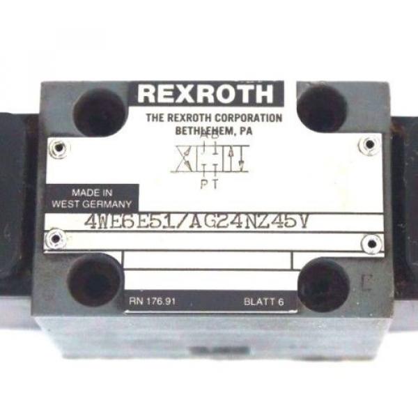 REXROTH France Italy 4WE6E51/AG24NZ45V CONTROL VALVE W/ GU35-4-A-239 COILS #4 image