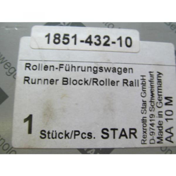 New Canada USA Rexroth Star 1851-432-10 D-97419 Runner Block Roller Rail Free Shipping #2 image