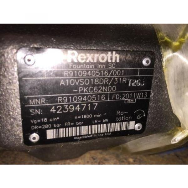 Rexroth Greece Italy Hydraulic Pump AA10VS018DR 31RPK C62N00 R910940516 #2 image
