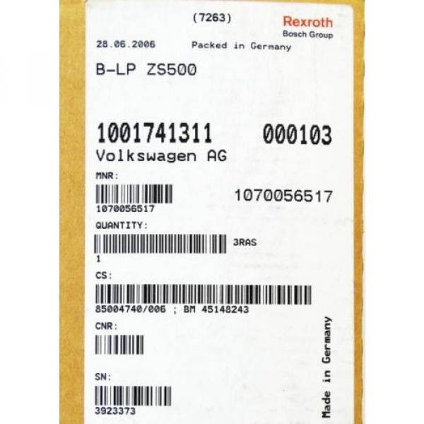Rexroth Korea china Bosch B-LP ZS500 B-LPZS500 MNR:1070056517 1001741311 000103 -unused/OVP- #2 image