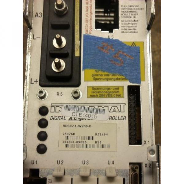 REXROTH Italy Greece INDRAMAT DDS02.1-W200-D POWER SUPPLY AC SERVO CONTROLLER DRIVE HARDW #2 image