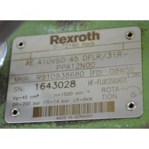REXROTH Singapore Dutch Axialkolbenpumpe AE A10VSO45DFLR/31R-PPA12N00-160 / 9kW-50Hz 1450UPM #2 image