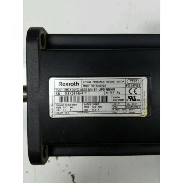 REXROTH Egypt Russia MSK061C-0600-NN-S1-UP0-NNNN -3 PHASE PERMANENT MAGNET MOTOR #3 image