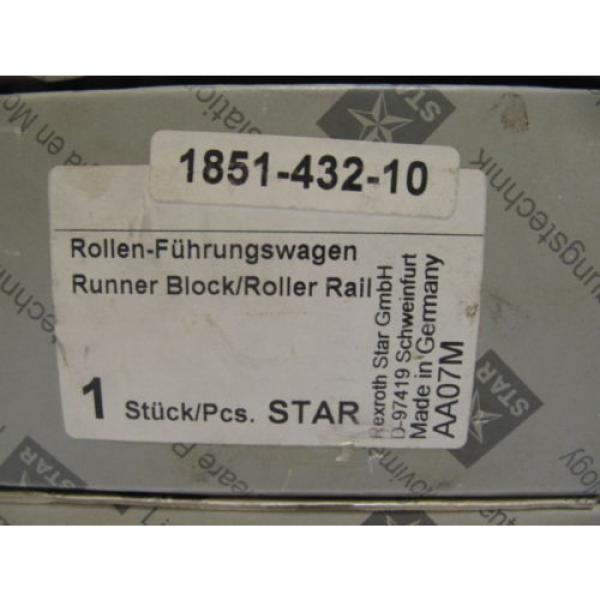 (NEW) Greece Canada Rexroth Star Runner Block / Roller Rail 1851-432-10 #2 image