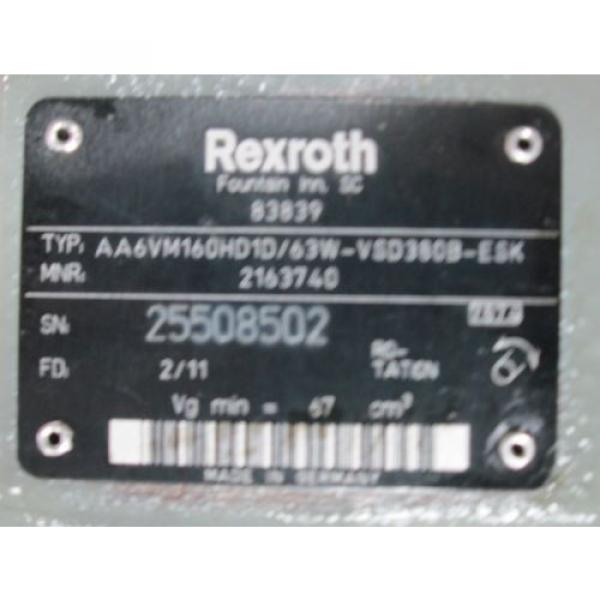 New USA India Rexroth Hydraulic Pump AA6VM160HD1D/63W-VSD330B-ESK #3 image