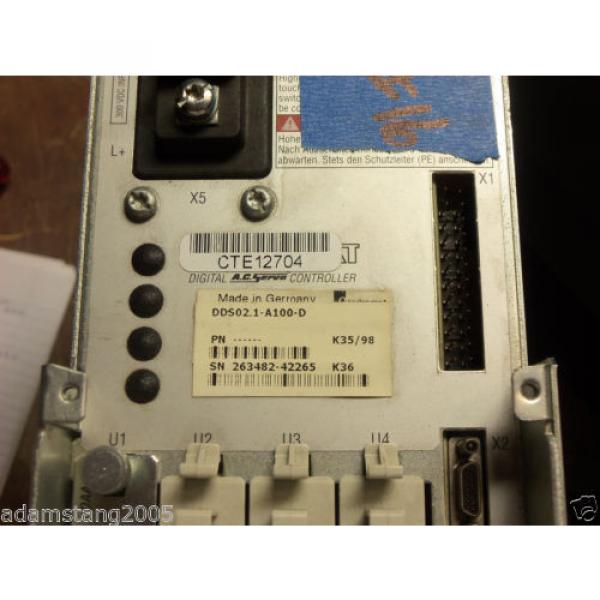 REXROTH Mexico Canada INDRAMAT DDS02.1-A100-D POWER SUPPLY AC SERVO CONTROLLER DRIVE #2 image