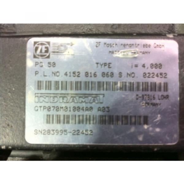 BOSCH Greece Germany REXROTH INDRAMAT ZF PG 50 GEARBOX MODEL GTP070M01004 A03 RATIO 4 #2 image