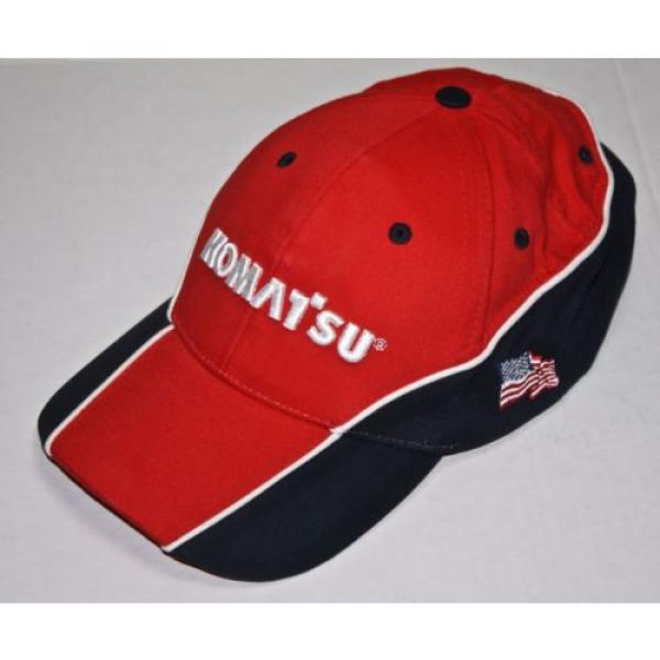 Komatsu Tractors Equipment USA Flag Strapback Hat Cap #1 image