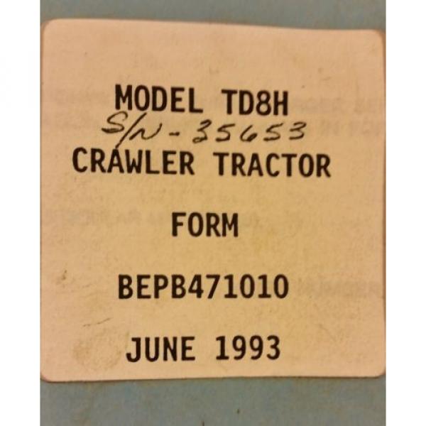 Dressta Komatsu Dresser TD8H Crawler Tractor Dozer PARTS BOOK Manual BEPB471010 #2 image