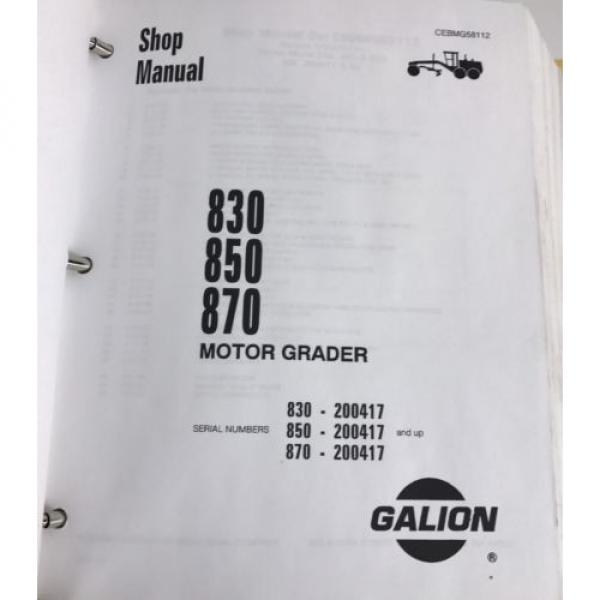 Galion 830 850 870 Komatsu Dresser Motor Grader Shop Service Manual cebmg58112 #3 image
