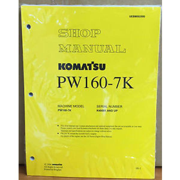 Komatsu Service PW160-7K Excavator Shop Manual NEW REPAIR #1 image