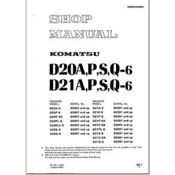 Komatsu Bulldozer D21P-6 D21P 6 Service Repair  Shop Manual #1 image