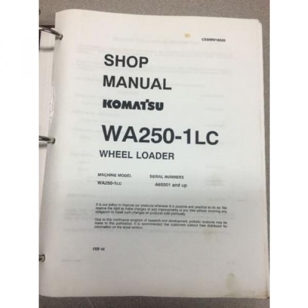 KOMATSU WA250-1LC Wheel Loader Shop Manual / Service Repair Maintenance #1 image