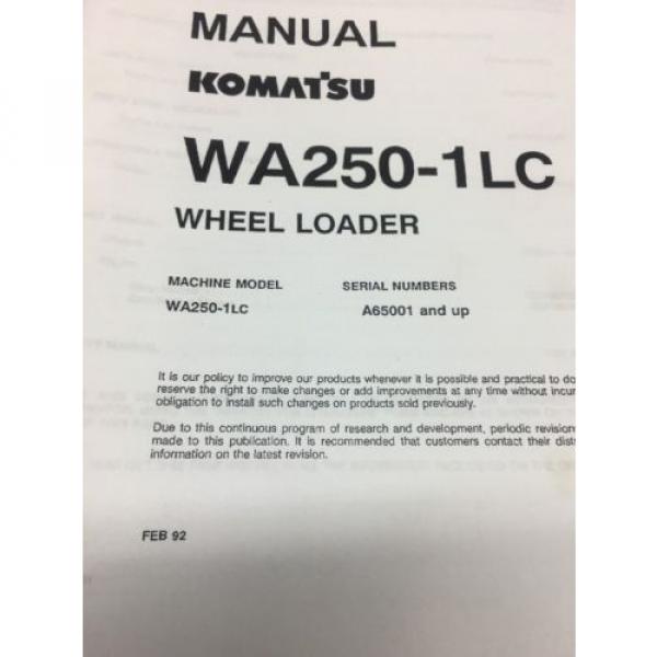 KOMATSU WA250-1LC Wheel Loader Shop Manual / Service Repair Maintenance #2 image