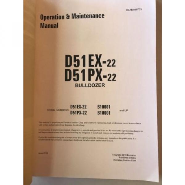 Komatsu D51EX-22 D51PX-22 Dozer Operation &amp; Maintenance Manual #4 image