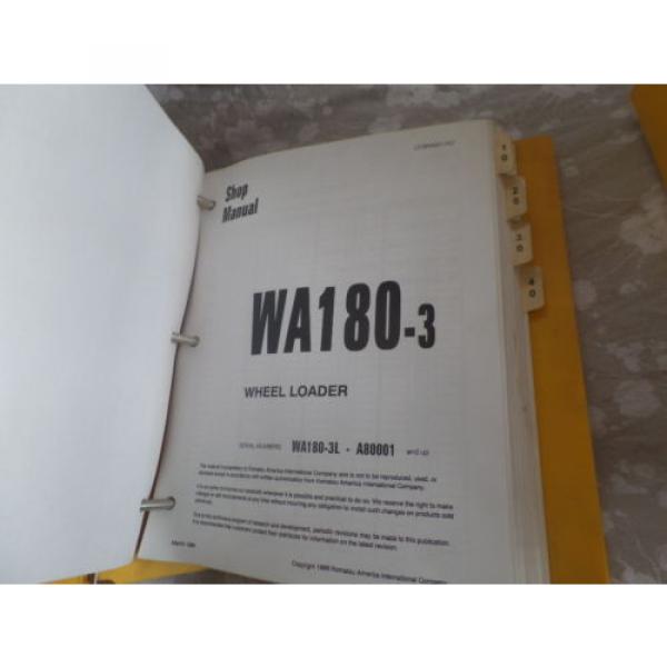 KOMATSU WA180-3 WHEEL LOADER SHOP MANUAL S/N A80001 &amp; UP #2 image