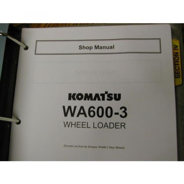 Komatsu WA380-3 420 450-3 WA600-3 SERVICE SHOP REPAIR MANUAL WHEEL LOADER GUIDE #9 image