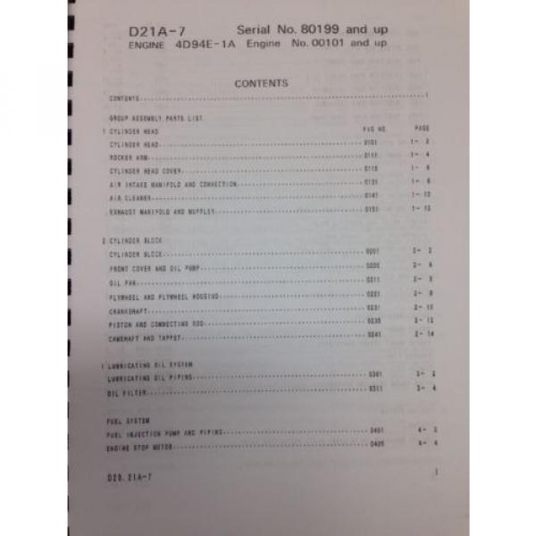 Komatsu D21A-7 d21a  Dozer Shop Parts Repair Manual s/n 80199 and up Book #2 image