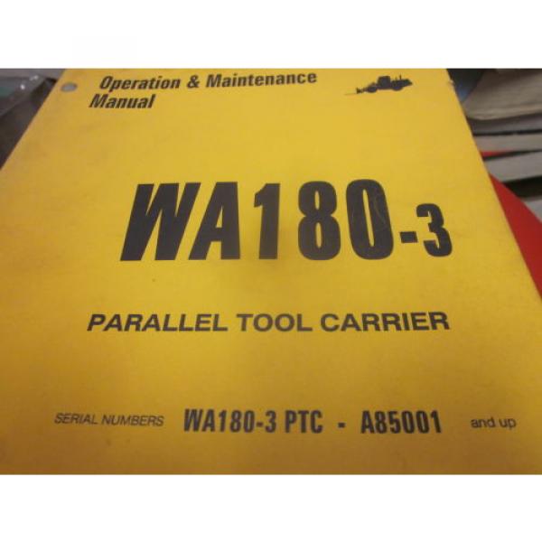 Komatsu WA180-3 Tool Carrier Operation &amp; Maintenance Manual S/N A85001 #1 image