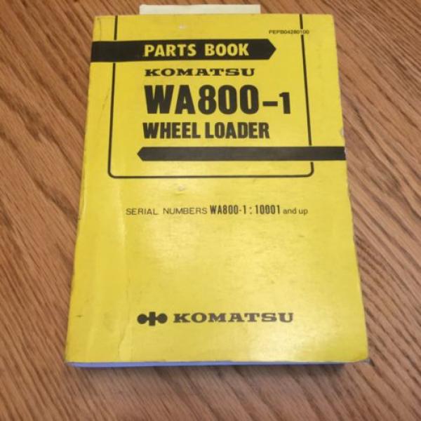 Komatsu WA800-1 PARTS MANUAL BOOK CATALOG WHEEL LOADER PEPB04280100 GUIDE LIST #1 image