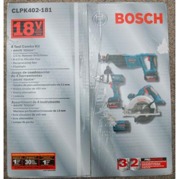 **BRAND NEW + FREE SHIP** Bosch CLPK402-181 18V 4-Tool Lithium-Ion Cordless Kit #3 image