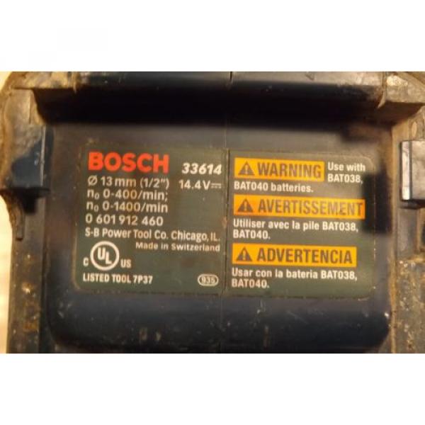 BOSCH MODEL #33614 CORDLESS 1/2&#034; CHUCK 14.4V DRILL/DRIVER PLUS BATTERY &amp; CHARGER #5 image