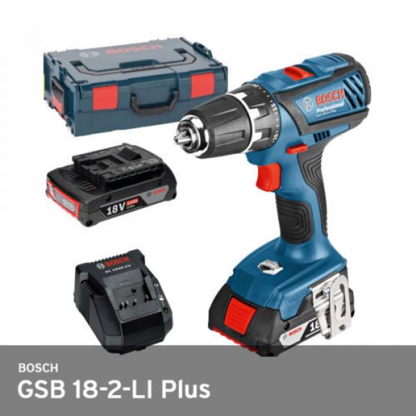 Bosch GSB182LI plus 18v combi cordless drill 2x2ah li-on batts L box GSB-18-2-LI #1 image