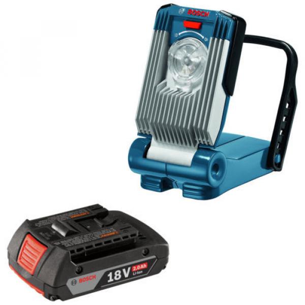 BOSCH GLI18V-420B-RT Li-Ion LED Work Light Flashlight &amp; 18V BAT612-RT Battery #1 image