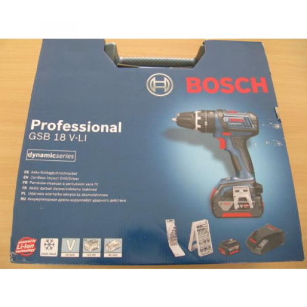 Bosch Schlagbohrschrauber GSB 18 V-LI Professional 2x4,0Ah, Lader, Box, Bits etc #1 image