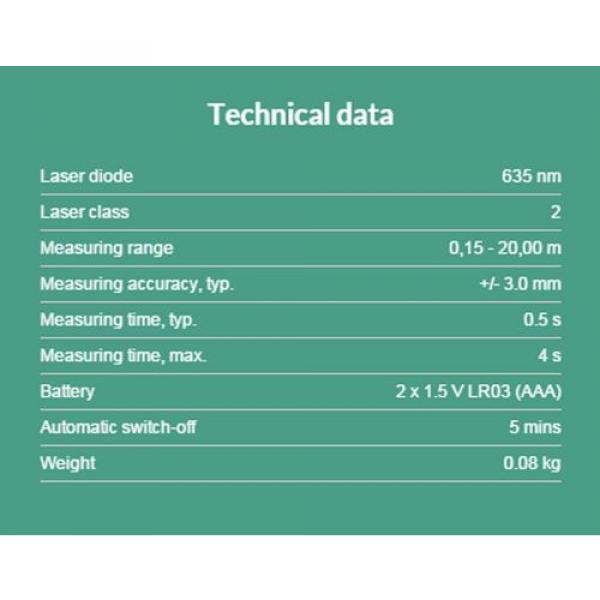 Bosch Laser Meter Zamo (PLR 20) Rangefinder - New - Free worldwide shipping #4 image