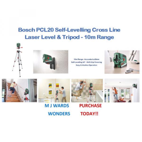 Bosch PCL20 Self-Levelling Cross Line Laser Level &amp; Tripod - 10m Range #1 image