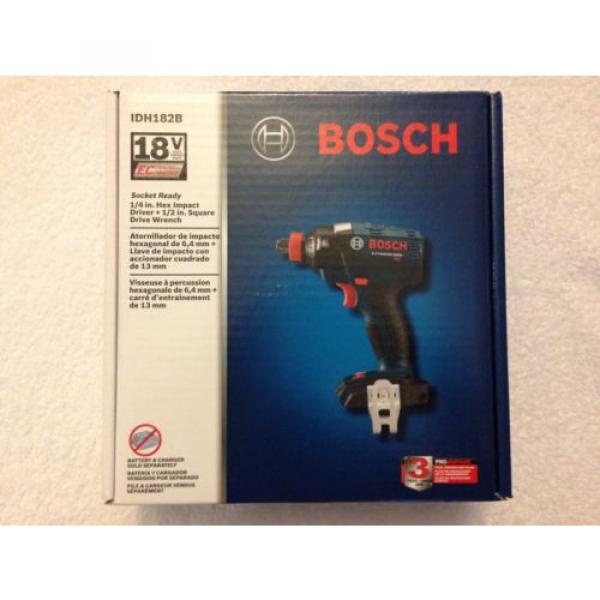 New Bosch 18V IDH182B Hex Brushless 1/4&#034; &amp; 1/2&#034; Socket Ready Impact Driver NIB #2 image