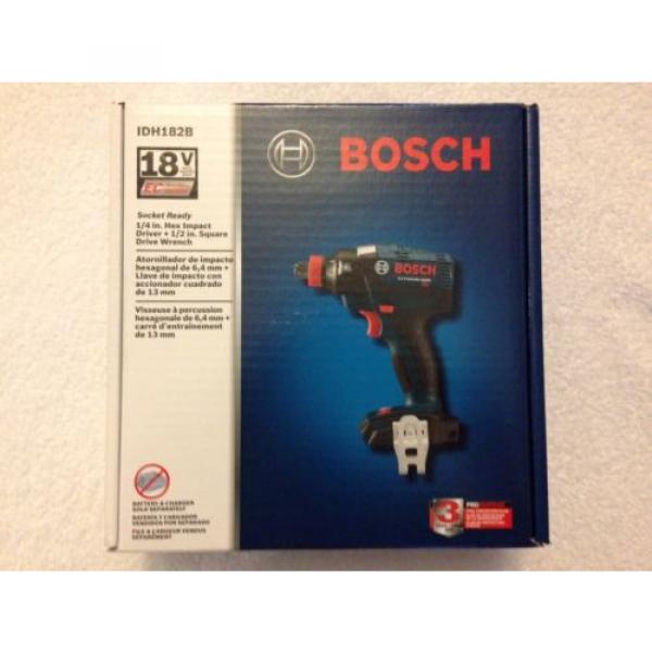 New Bosch 18V IDH182B Hex Brushless 1/4&#034; &amp; 1/2&#034; Socket Ready Impact Driver NIB #3 image