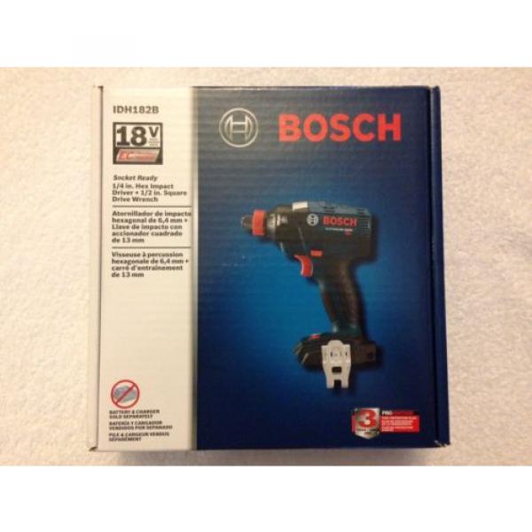 New Bosch 18V IDH182B Hex Brushless 1/4&#034; &amp; 1/2&#034; Socket Ready Impact Driver NIB #4 image