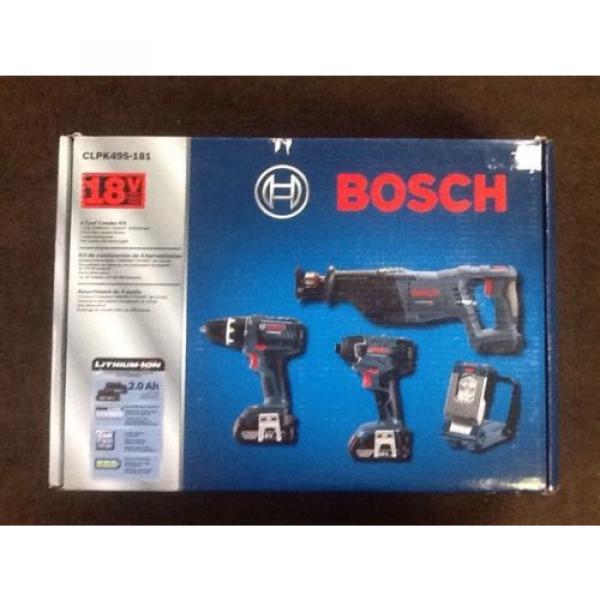 Brand New Sealed Bosch CLPK495-181 4 Tool Combo Kit #1 image