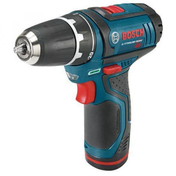 Bosch 12 Volt Max Lithium Ion 3/8 Inch 2 Speed Drill Driver Kit w/ 2 Batteries #3 image