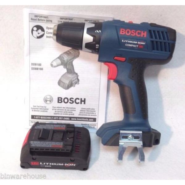 Bosch DDB180 NEW 18V Li-Ion Compact 3/8&#034; Cordless Drill Driver &amp; Bat609 #1 image