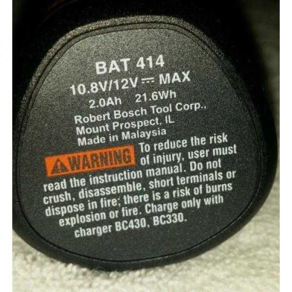 *NEW* GENUINE Bosch BAT414 12V 12 Volt Max Lithium Ion 2.0Ah Battery Li-ion #2 image