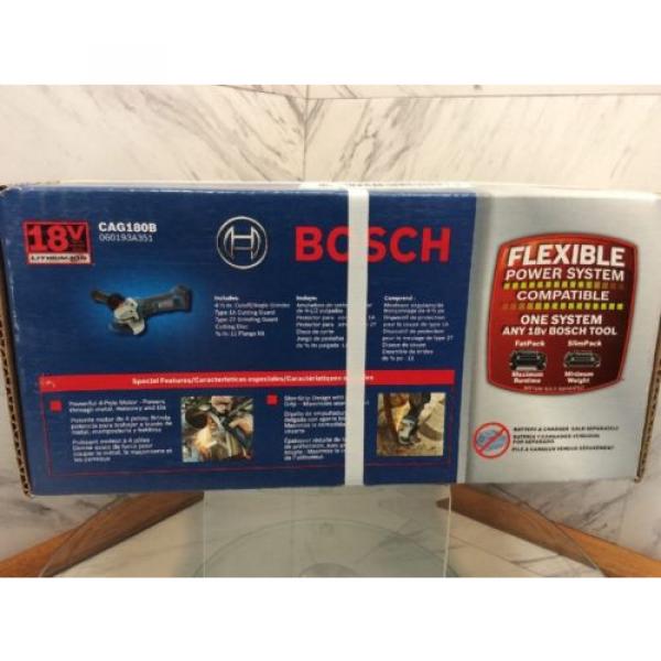 Bosch 18V 18 Volt Lithium Ion Cordless 4 1/2&#034; Angle Grinder CAG180 CAG180B NEW #2 image