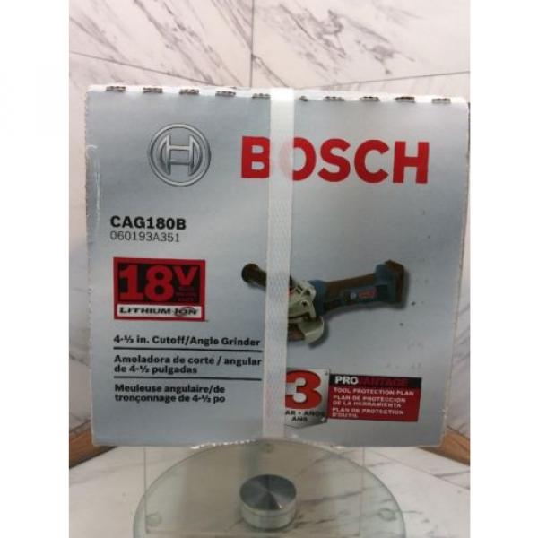 Bosch 18V 18 Volt Lithium Ion Cordless 4 1/2&#034; Angle Grinder CAG180 CAG180B NEW #3 image