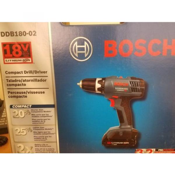 NEW Bosch 18V Li-Ion 3/8&#034;  Cordless Compact Drill/Driver DDB180-02 #1 image