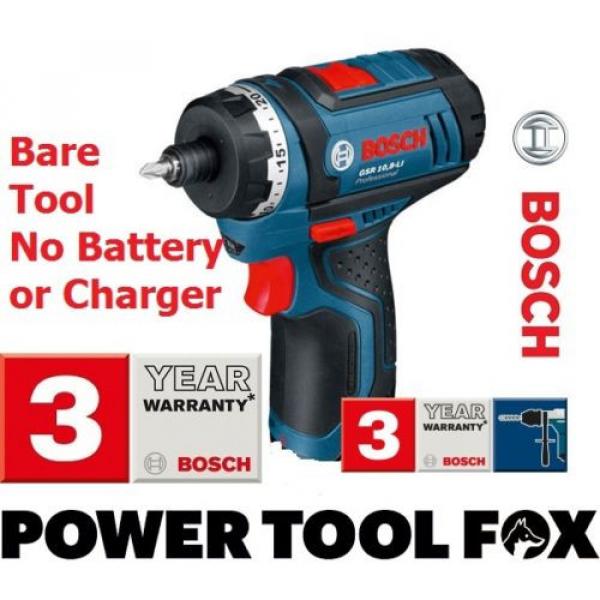 Bosch GSR 10.8 Li BARE Cordless Screwdriver NO BATTERY 0601992901 3165140548427 #1 image